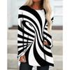 Optical Illusion 3d Print Long Sleeve T-shirts Women Fashion T-shirt Female Tops Tees Geometric Tunic Tops Femme Clothes Funny