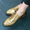 Fashion Luxury Designer Trend Gold Tassel Rivet Casual Shoes For Men Formal Wedding Dress Homecoming Footwear Zapatos Hombre