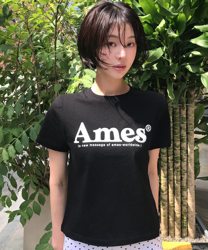 AMES-WORLDWIDE (Unisex) Basic Logo Tee Black