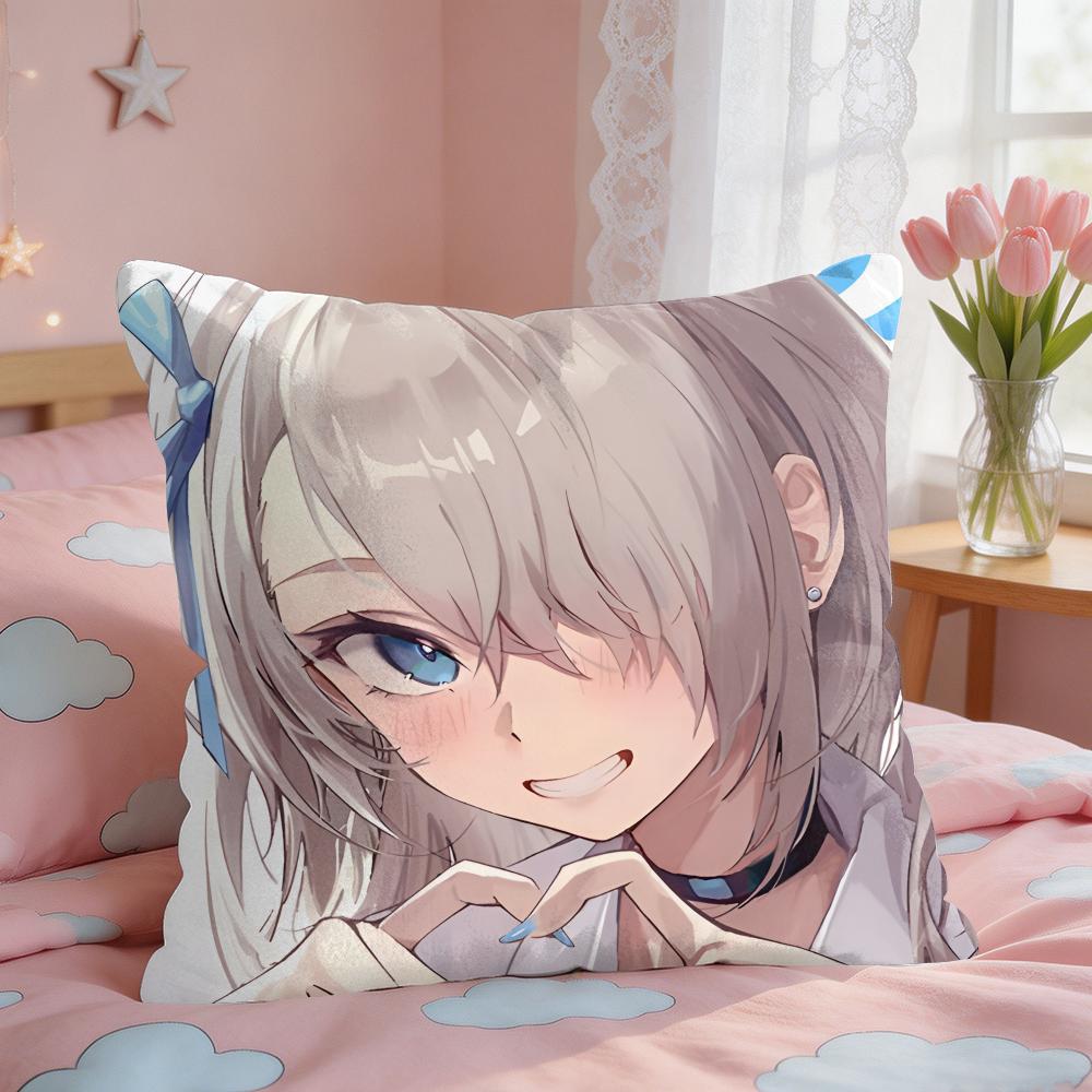 IIchinose Asuna Blue AArchive Cushion Cover Square Short Plush Pillow Case Living Room Sofa Home Decor Funda X