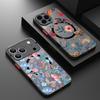 Магнитный Цветной Цветочный Чехол Для Телефона Для iPhone 17 15 16 Pro Max 14 13 Pro 17 Для Magsafe Беспроводной Зарядки Мягкий Край Жесткий ПК Чехол