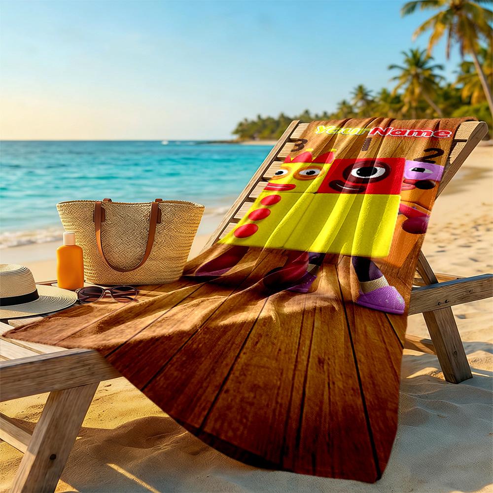 Numberblocks Customize Your Name Beach Towel Super Soft & Absorbent Portable for SwimmingBeachCamping Travel Beach AccessoriesGym