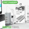 USB Type C телефон зарядное гнездо 35 Вт 6 портов быстрая зарядка настольный удлинитель с держателем телефона для iPhone Samsung Xiaomi