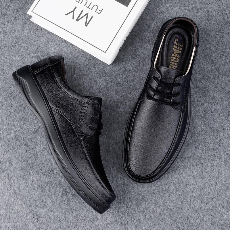 Весна Осень Универсальные Новые Мужские Туфли Из Натуральной Кожи На Шнуровке Деловые Туфли Мужская Рабочая Повседневная Обувь Бесплатная Доставка