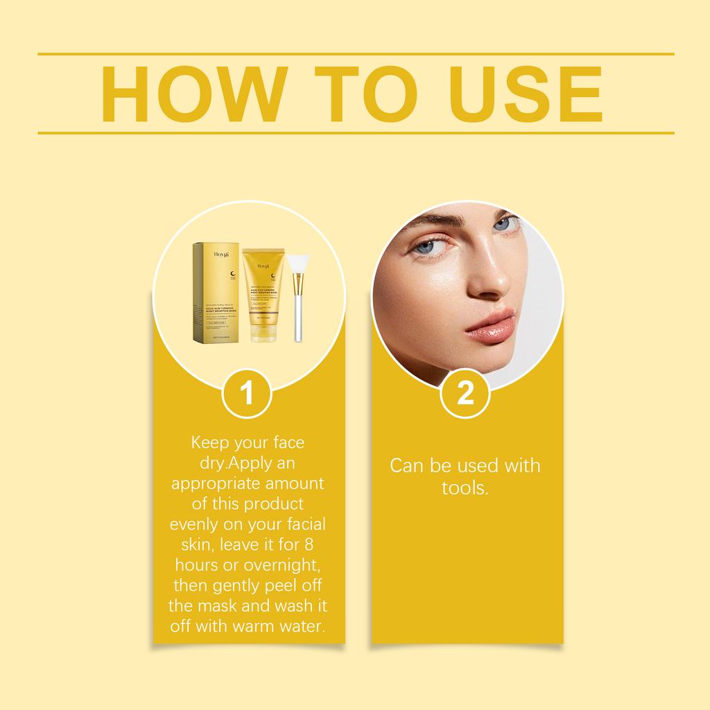 Hoygi Turmeric Collagen Peel-Off Mask with Retinol & Kojic Acid for All Skin Types
