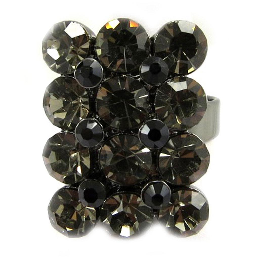 Les Trésors De Lily [E5127] — Серое дизайнерское кольцо «Crystal Love»