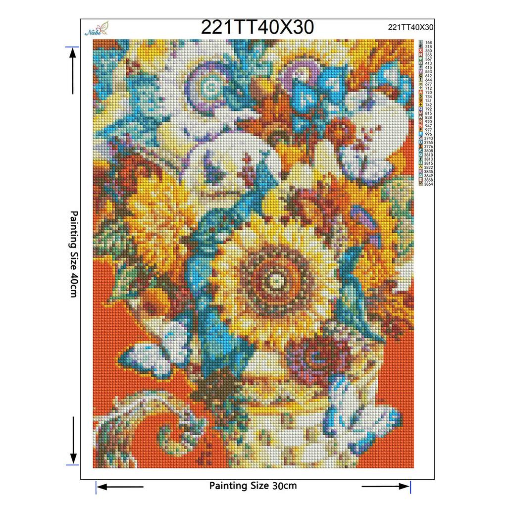 Flowers Diamond Embroidery Sale DIY Full Round Diamond Painting Cross Stitch Rhinestones Home Decor