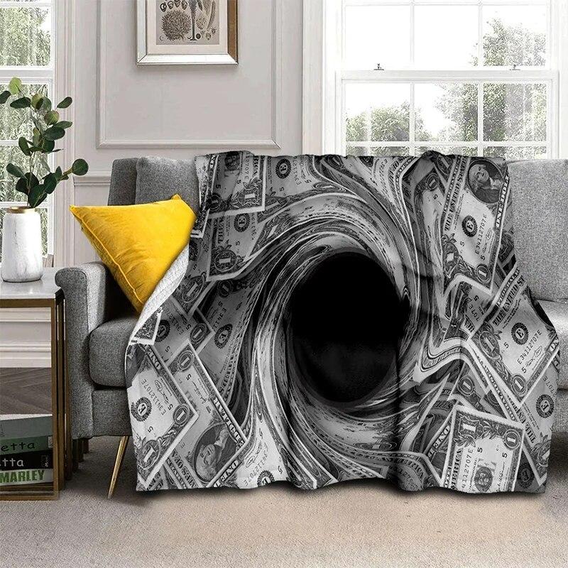 Богатое 3D одеяло с узором в долларах и евро, мягкое одеяло для дома, спальни, кровати, дивана, пикника, путешествия, офиса, одеяло, детское одеяло