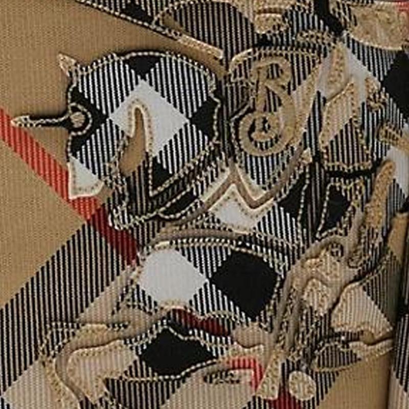 Burberry Винтажная клетчатая холщовая сумка через плечо с вышивкой в виде рыцаря-всадника для повседневного использования