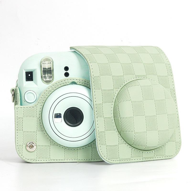 [Пленочная лаборатория] Чехол для камеры Instax Mini 12 из ПУ кожи Мягкий защитный чехол с ремешком CAA45