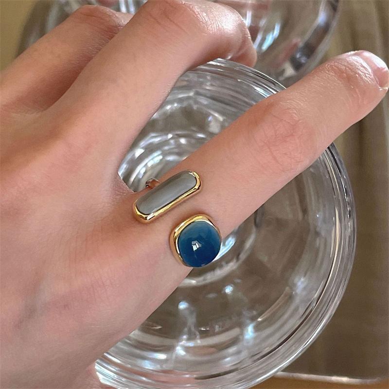 Ретро романтические одинаковые кольца с глазурью золотого цвета, открытые кольца для женщин, ювелирные изделия