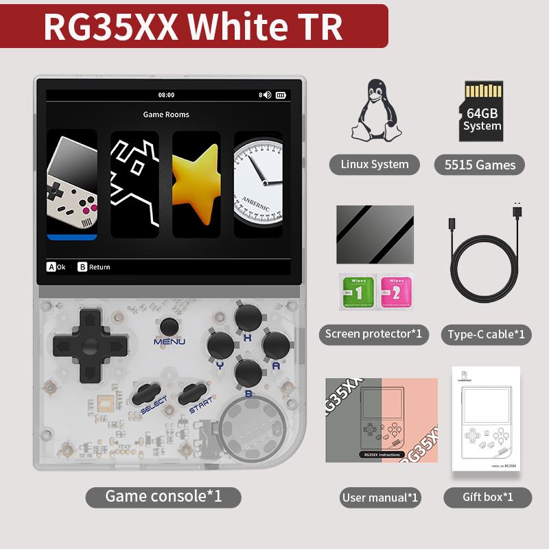 ANBERNIC RG35XX Plus/RG35XX Ретро портативная игровая консоль 3,5″ IPS экран Linux Портативный видеоигровой плеер Поддержка HD-M-I вывода на ТВ