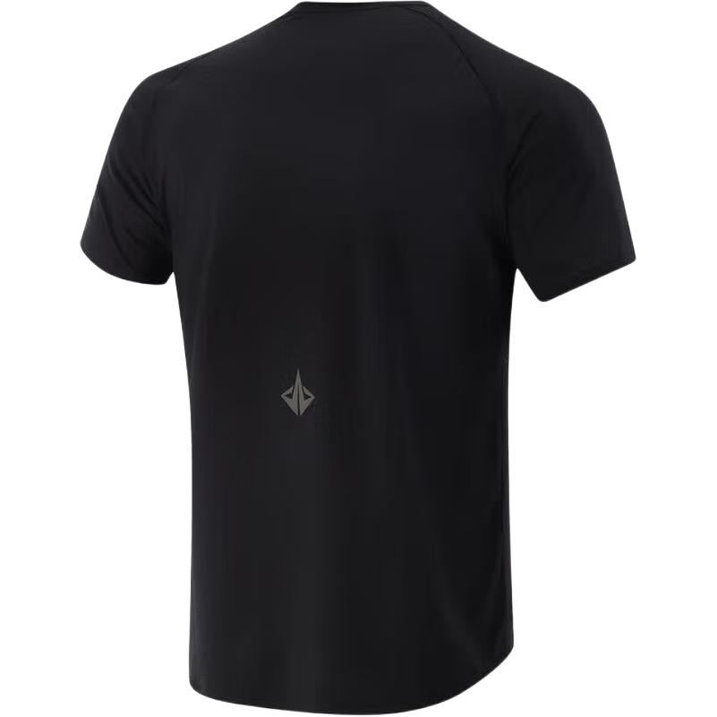 Мужские футболки Li Ning Черные с круглым вырезом Умеренный прямой крой ATSV029-1