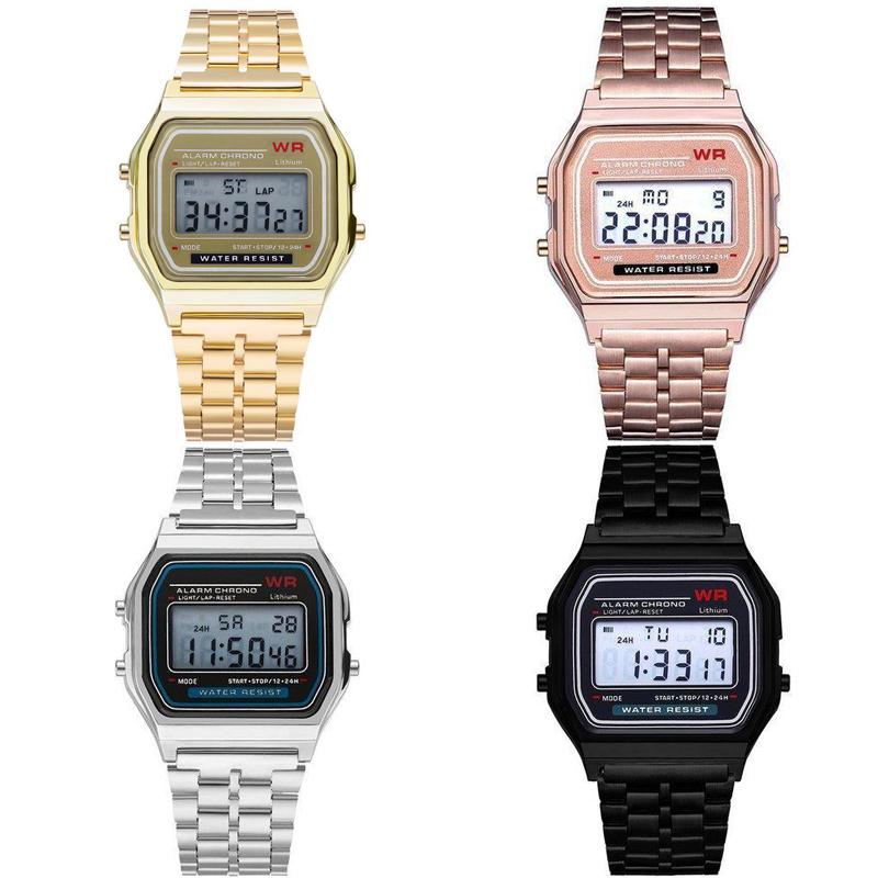 Светодиодные серебряные часы цифровые электронные розовое золото унисекс черный военный винтаж высокое качество подарок мужчины женщины подарок популярные наручные часы спортивные уникальные