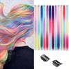 Synthetic Clip In Hair Extensions Rainbow Colorful Wig Hair Accessories  for Daily Use Party