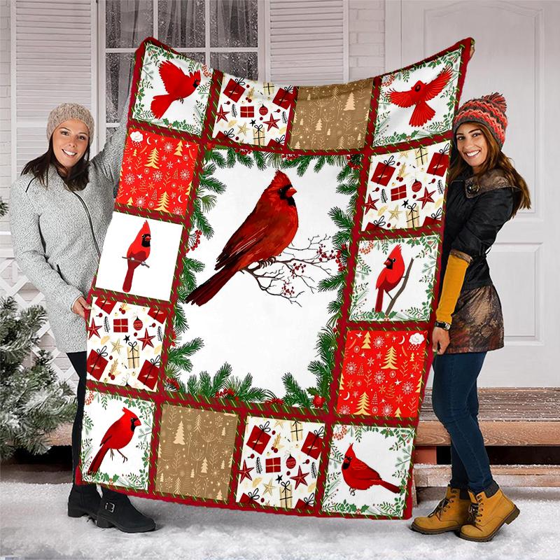 Christmas Theme Printed Blanket - Perfect for Couch, Bed, Travel & Outdoor Use | Machine Washable, Cozy & Durable.