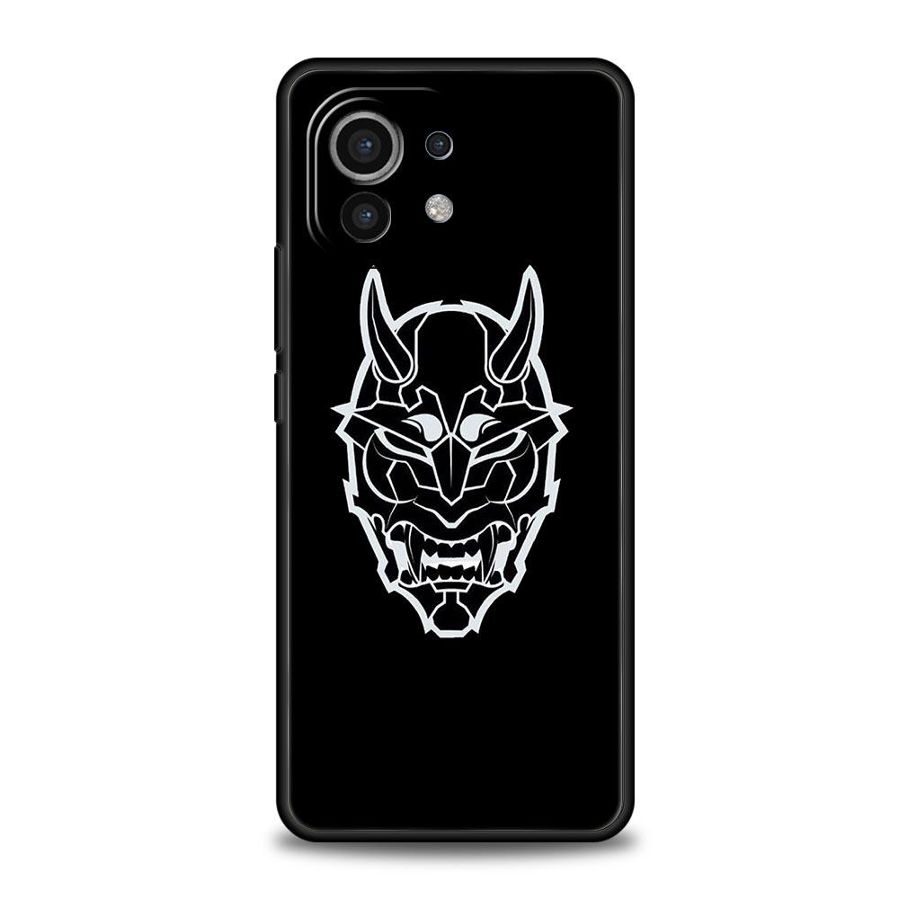 Чехол для Xiaomi Poco X4 X3 NFC F3 F4 M3 M4 Mi Note 12T 10 11 Ultra 11T 13 Pro 10T 12 Lite 9T 5G Мягкий чехол Samurai Oni Mask неоновая