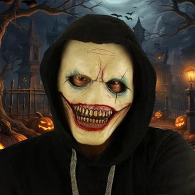 Yousheng Маска клоуна на Хэллоуин Универсальный размер Ролевая игра Косплей Маска для лица Головной убор Ужасы Тематическая вечеринка Реквизит