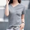 NaVaVa Women Cross BuTTon V Neck ShorT sleeVe T shirT nT2450