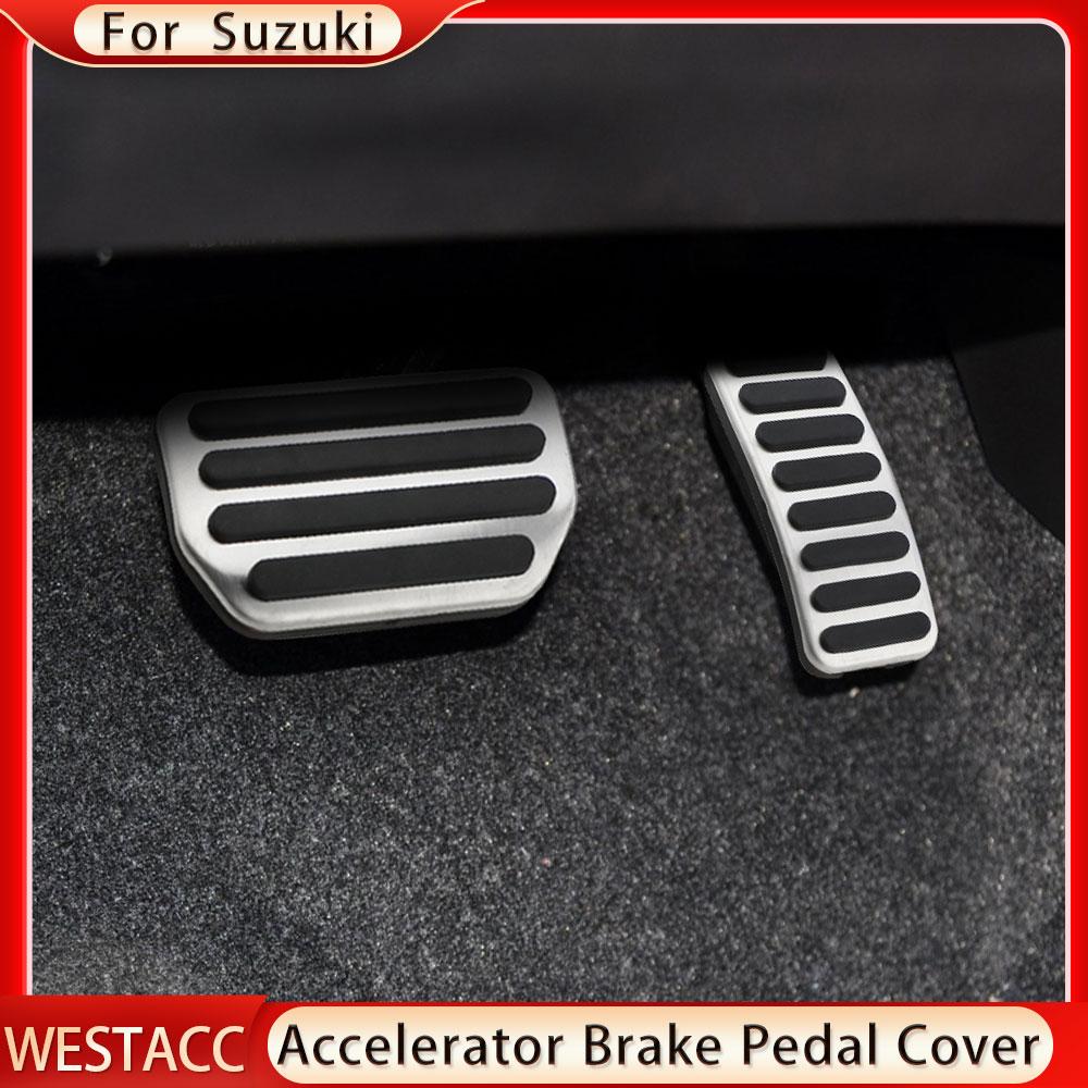 Чехлы на педали газового тормоза автомобиля из нержавеющей стали для Suzuki SX4 Aerio Ciaz Vitara S-Cross Splash Ignis Kizashi Sidekick