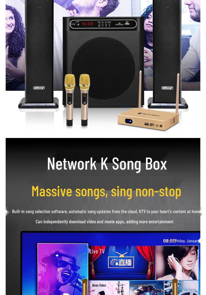 Bluetooth KTV-колонка Qisheng 2.1 с супербасами для настольного компьютера и домашнего использования