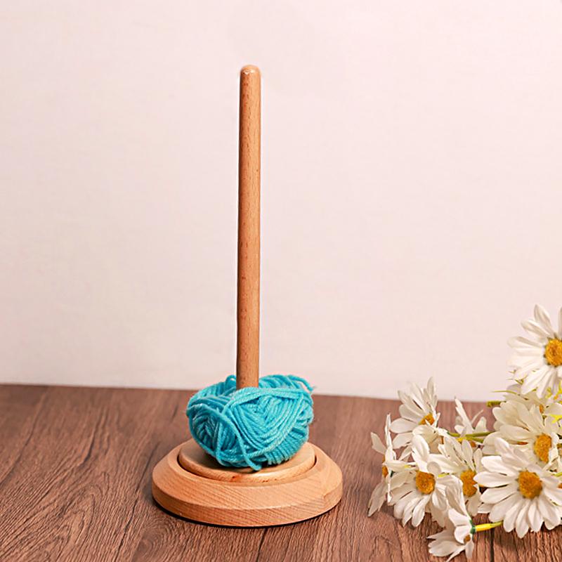 1PC Wooden High-quality Storage Winding Durable Single/Double Spool Rotatable Spinning Knitting Tools Roll Holder Dispenser