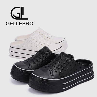 Радужные туфли с дырками женские летние увеличивающие рост толстоподошвенные туфли с дырками полые с круглым носком дышащие с мягкой подошвой для улицы пляжные полушлепки