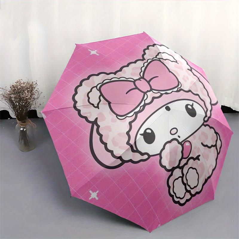 My Melody, Kawaii Automatic Opening and Closing Parasol Compact Travel umbrella with 8 Ribs for Women and Men Ideal Birthday/Christmas Gift,