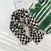 Шахматный шарф Женский Осенне-зимний Черно-белый Клетчатый Корейский стиль Литературный Универсальный Студенческий Теплый Шарф Трендовый