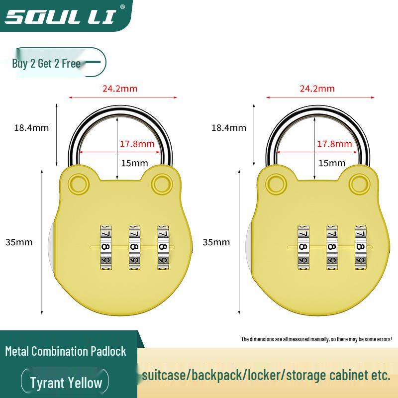 Compact Student Combination Padlock for Suitcases, Backpacks, Lockers, and Cabinets