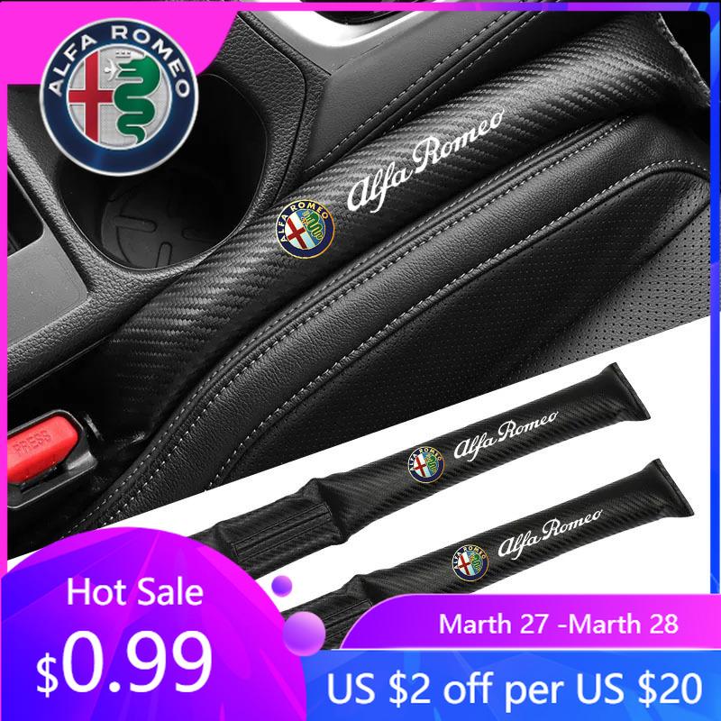 For Alfa Romeo 1/2Pcs Carbon VSE Fiber Car Interior Seat Gap Plug Filler Pad For Alfa Romeo Giulietta GT 159 147 156 Mito Brera Giul