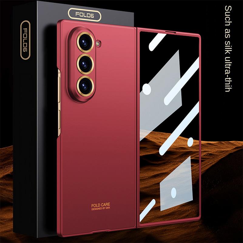 0.6mm Ultra-thin Micro-Polished Frosted Glass Protective Case for Samsung Galaxy Z Fold 6 Fold6 All-inclusive Protect Cover