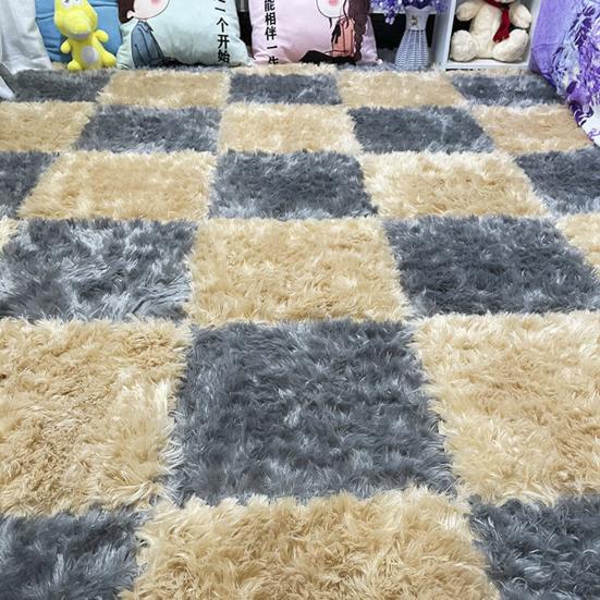 Yousheng 16 шт./компл. ковер-пазл, пэчворк, свободно совпадающий, пазл, пушистый, пазл, тип плюша, напольный коврик для гостиной