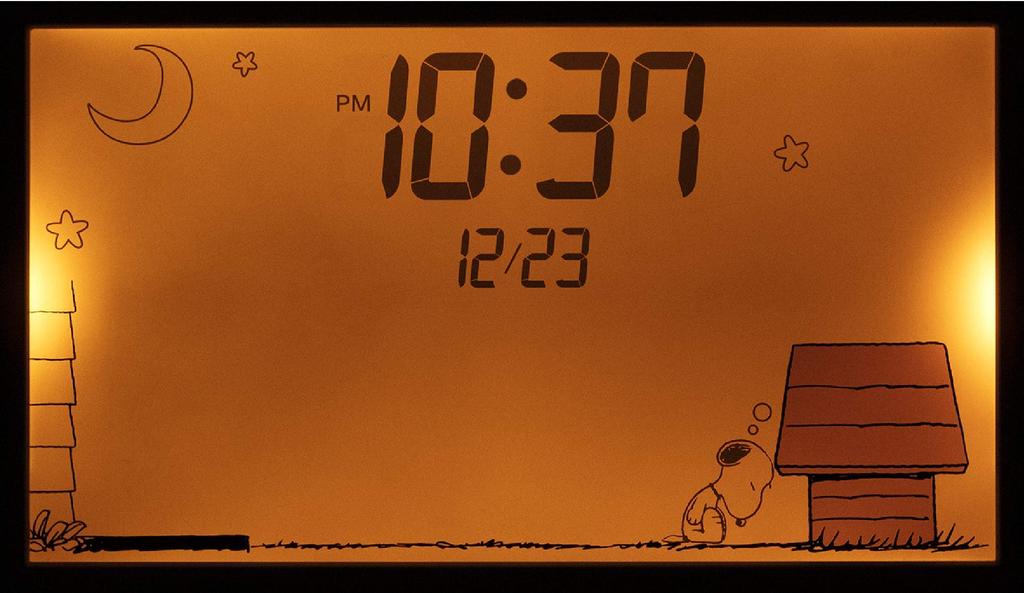 RHYTHM Snoopy Alarm Clock Funny Action Digital Clock with Calendar White 8RDA79MS03 10x16.2x4.5cm