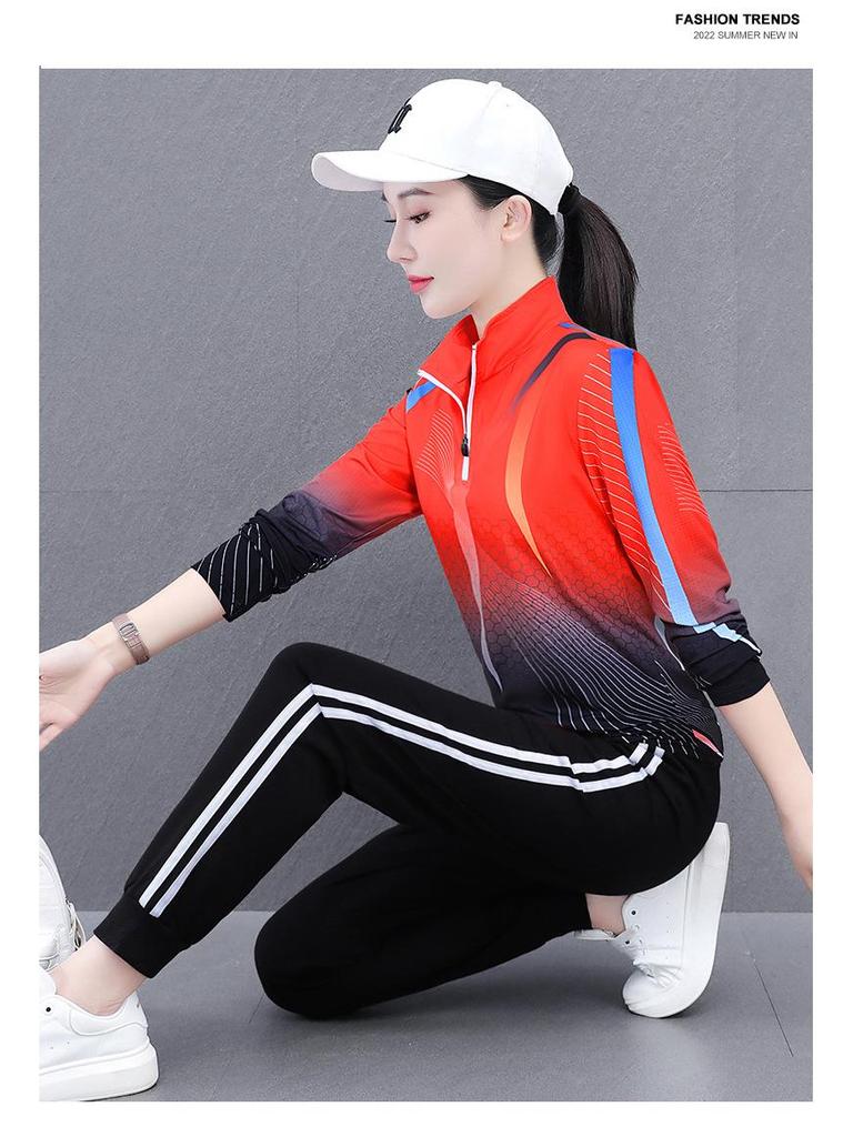 Women's Quick-Dry Long Sleeve Active Top - Lightweight for Spring/Fall, Ideal for Table Tennis, Fitness, Running, Hiking, Loose Fit