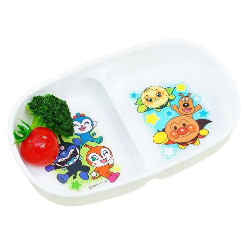LEC Anpanman Divided Plate (17 x 11 x 3 cm) Microwave, Dishwasher, and Boilable Disinfection Safe/Non-Slip