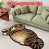 Special-shaped Cat Shaped Rug Absorbent Cat Shaped Carpet Cute Animal Print Rug  Bedroom Decor