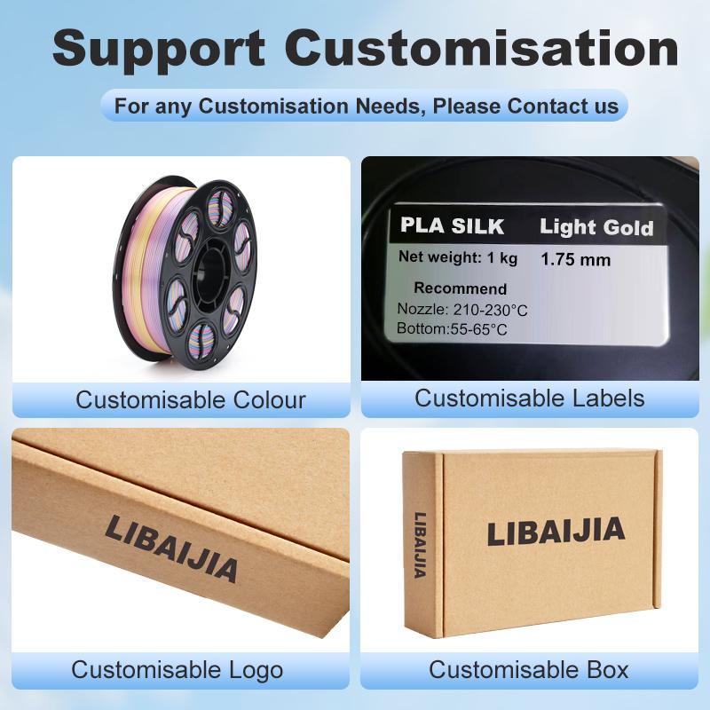 3D Printing PLA Filament High Quality 3D Printing Consumable Multi-color 3d Printing Materials 1.75mm Tolerance FDM Customizable
