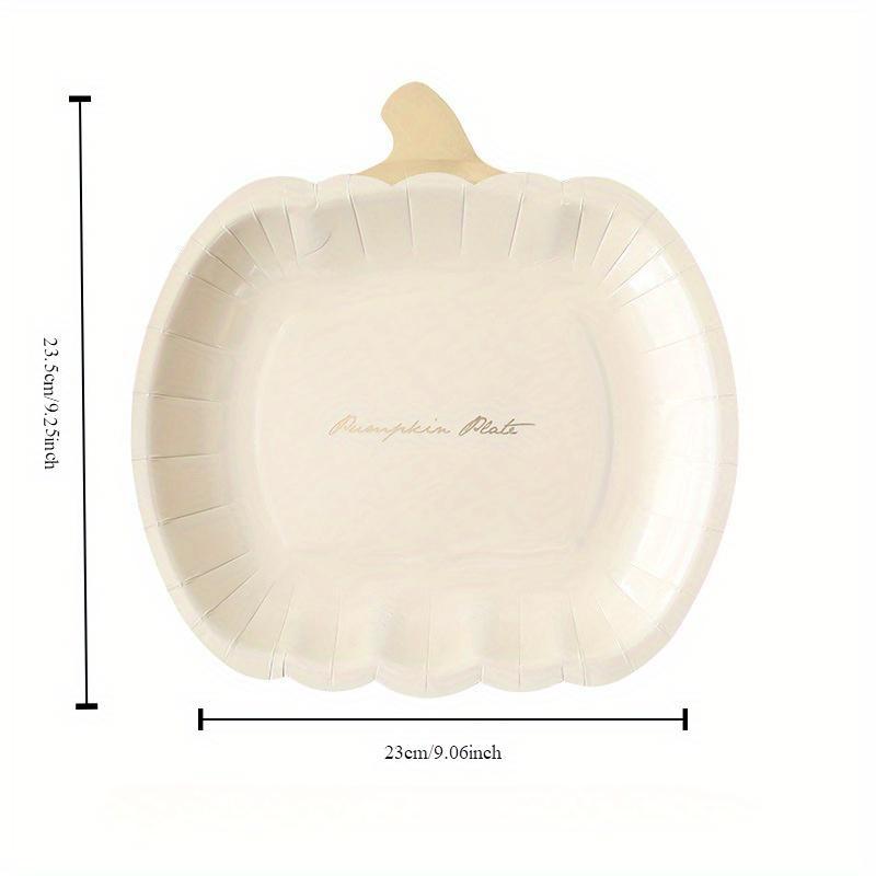 20 шт. Одноразовые бумажные тарелки в форме тыквы на Хэллоуин с элегантным тиснением для праздников и кейтеринга