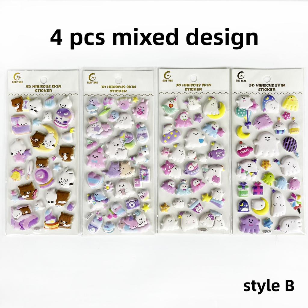 1 шт./4 шт. Мультяшные животные Домашние питомцы Медведь Привидение 3D Пухлые наклейки Скрапбукинг Сделай сам Дневник Канцелярские наклейки Декор Школьные принадлежности