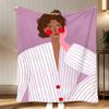 artwork Sofia Lind Art Modern Throw Soft Coral Fleece Blanket 310gsm Fluffy Warm Throw for Sofa Bed Couch Bedroom Decor