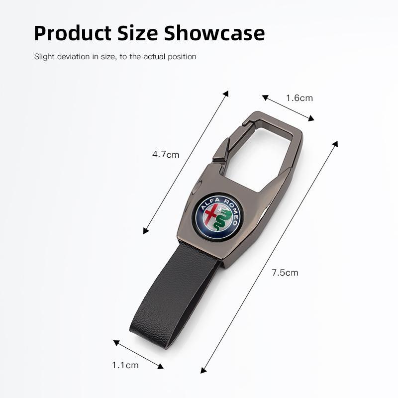 KYMI3 Zinc Alloy Car Key Chain Boutique Keychain Keyring Pendant Car Interior For Alfa Romeo 4C 159 166 Spider Giulia 156 147 8C GT