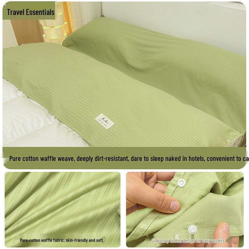 Набор из 3 предметов: Хлопковый дорожный спальный мешок и пододеяльник - Портативный, Защищающий от грязи, для деловых поездок