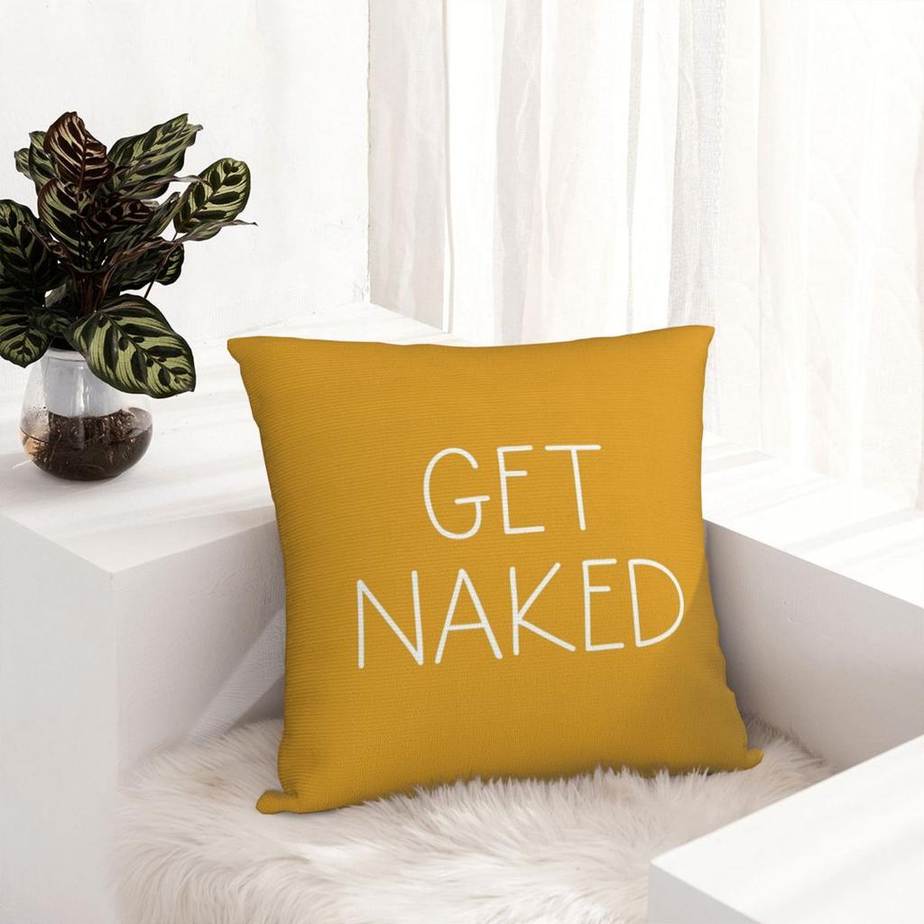 Get Naked Mustard Square Pillowcase Cushion Cover Pillow Case Throw Pillow Cover For Home Bedroom Car