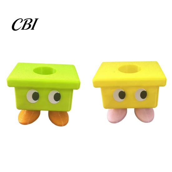 Small Feet Cartoon Stool Ornament 3D Printed Toothbrush Holder, Waterproof Moisture-Proof Cute Stable Non-tip Base Compact Storage Organizer
