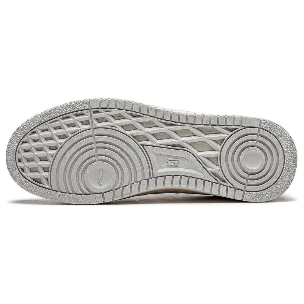 Li Ning Tian Ji Casual Versatile Thick Sole Height Increasing Non-Slip Wear-Resistant Low-Top Skate Shoes Men Sneakers Gray White AGCU095-4