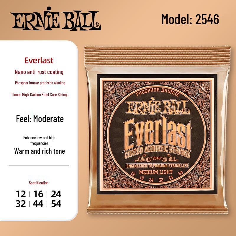 Струны для акустической гитары Ernie Ball Phosphor Bronze с покрытием, антикоррозийный комплект из 6 штук.