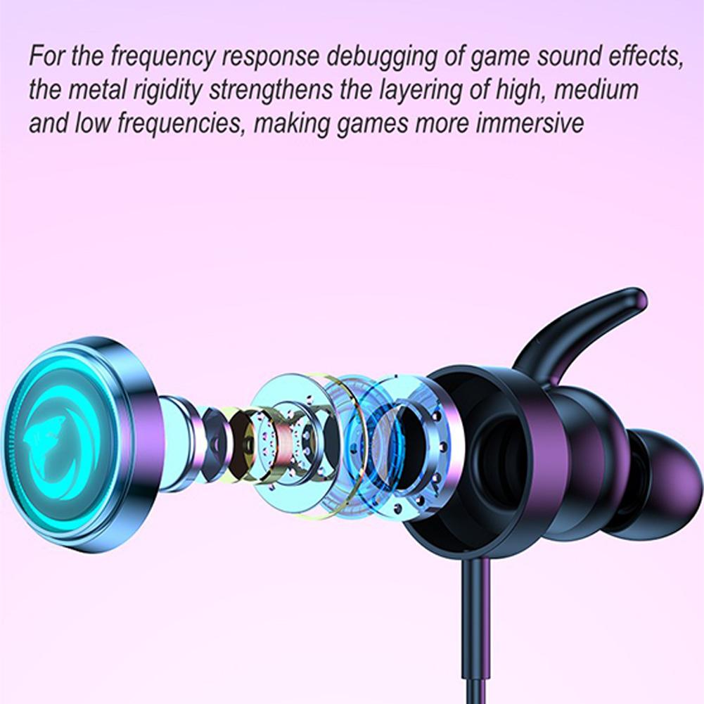 Wired In-ear Gaming Headset With Mic Stereo Bass Gaming Earphone With RGB Light Compatible For Laptop Cellphone PC