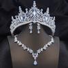 Luxury Tiaras and Crowns Bridal Jewelry Sets for Women Prom Wedding Crown With Choker Necklace Earrings Costume Accessories