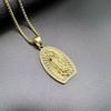 Religious Jewish Virgin Mary Pendant Necklace for Men Women Stainless Steel Mother of Jesus Necklace Christmas Gift Jewelry